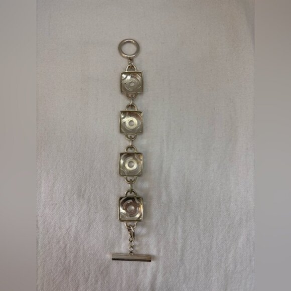 Liz Claiborne Silver Cuff Bracelet with Openwork Design - Picture 9 of 10